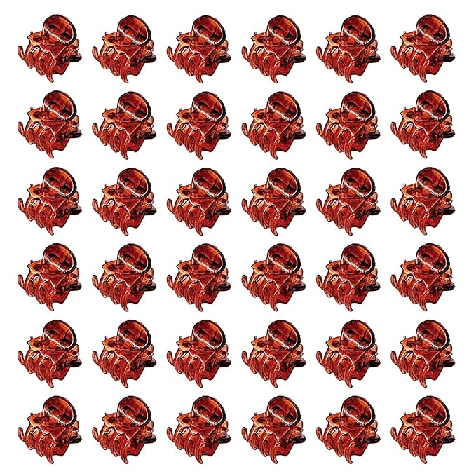50 PCS Mini Hair Claw Clips， Bangs Strong Grip Multifunction Clamp Clips. (brown)