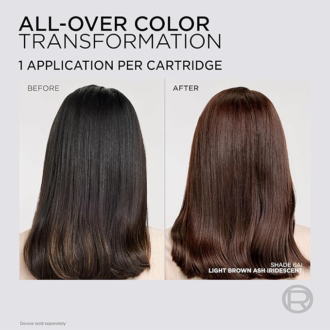 L'Oreal Paris Colorsonic Permanent Hair Dye Cartridge, Vibrant Hair Color for Root Touch Up, Gray Coverage or All Over Color in just 5 Minutes, 6A Light Ash Brown (Coloring Device Sold Separately)