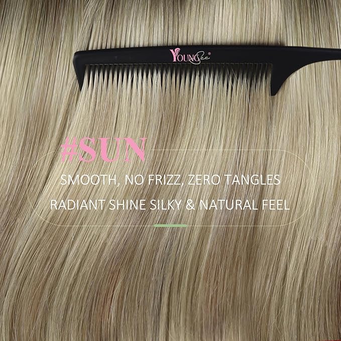 YoungSee Blonde Tape in Hair Extensions Balayage Human Hair Tape in Extensions Ash Blonde Ombre Platinum Blonde Hair Extension Real Human Hair Tape-in Balayage Tape Hair Extension 22In 50g 20pcs