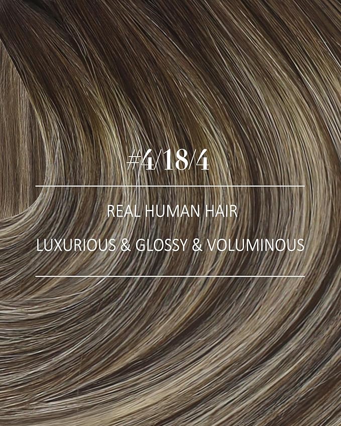 YoungSee Clip in Human Hair Extensions Brown Balayage Clip in Extensions Real Human Hair Chocolate Brown with Ash Blonde Clip on Human Hair Extension for Short Straight Hair 12Inch 80G 7Pcs