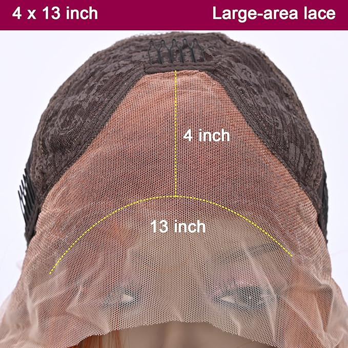 Long Copper Red Synthetic Lace Front Wig Heat Resistant Body Wave Lace Front Wavy Wigs Free Part Natural Hair Wig for Women 24 Inch Fashion Glueless (24 Inch, Copper Red)