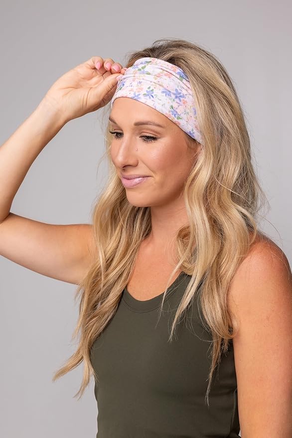Maven Thread 4" Wide Workout Headbands for Women (2 Pack) – Non-Slip Sweatbands for Gym, Running & Yoga