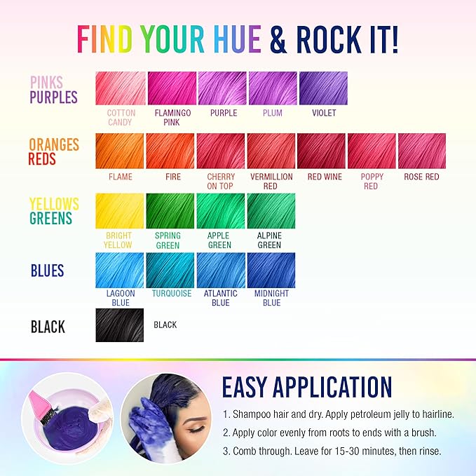 Punky Midnight Blue Semi Permanent Hair Color - Vegan & Cruelty-Free Conditioning Hair Dye, Lasts Up to 35 Washes, 3.5 fl oz