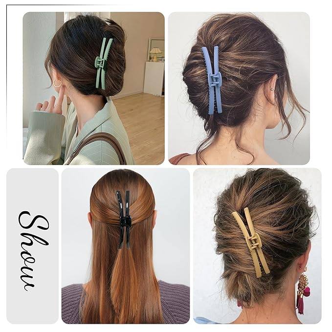 Hold Everything Hair Claw Clips for Thick and Thin Hair Big Hair Barrettes for Women and Girls Straight Wavy and Curly Hair Strong Hold Claw Clip with 52 teeth (7-Color)