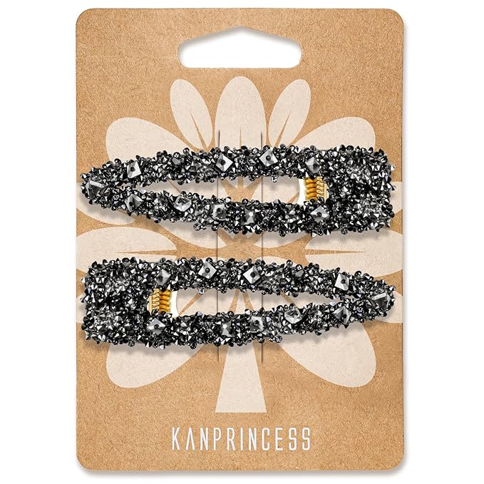 2PCS Rhinestone Hair Clips,Snap Hair Accessories,Decorative Hair Clips,Rhinestone Barrettes For Women Girls(SET10)