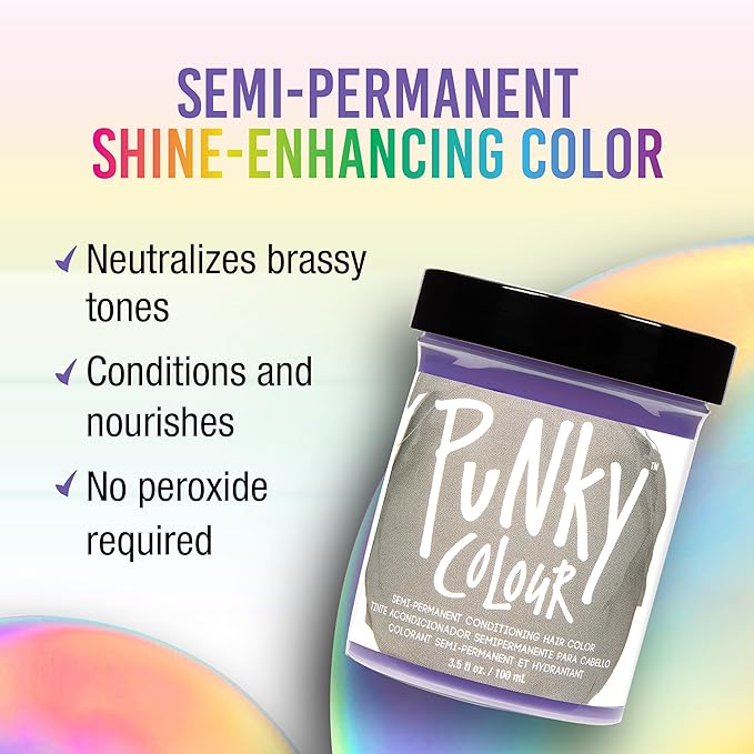 Punky Platinum Blonde Toner Semi Permanent Hair Color - Vegan, Cruelty-Free Conditioning Hair Dye, Lasts Up to 35 Washes, 3.5 fl oz