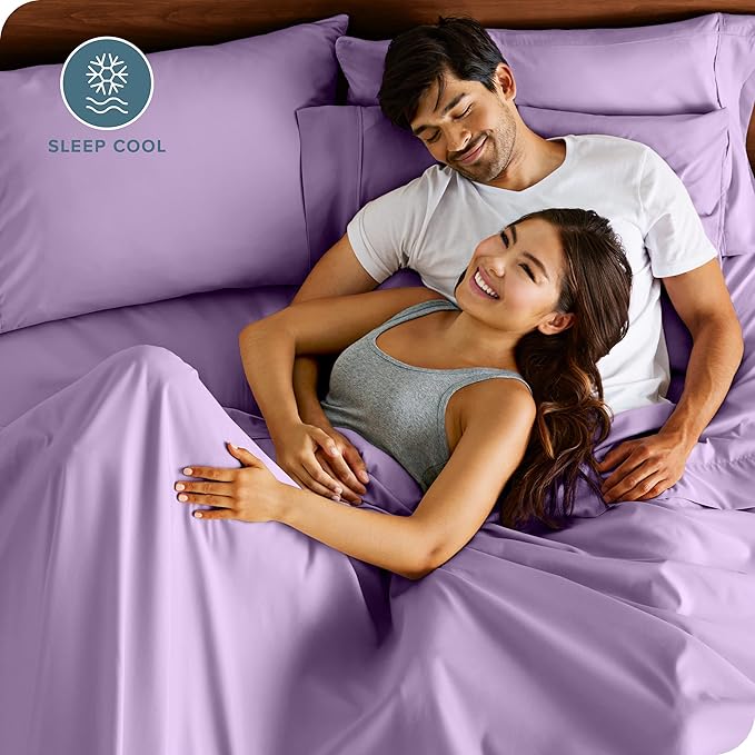 Bare Home Microfiber Pillow Cases - King 20x36 - Cooling Pillowcases - Double Brushed - Easy Care - Envelope Closure (King Pillowcase Set of 2, Lavender)