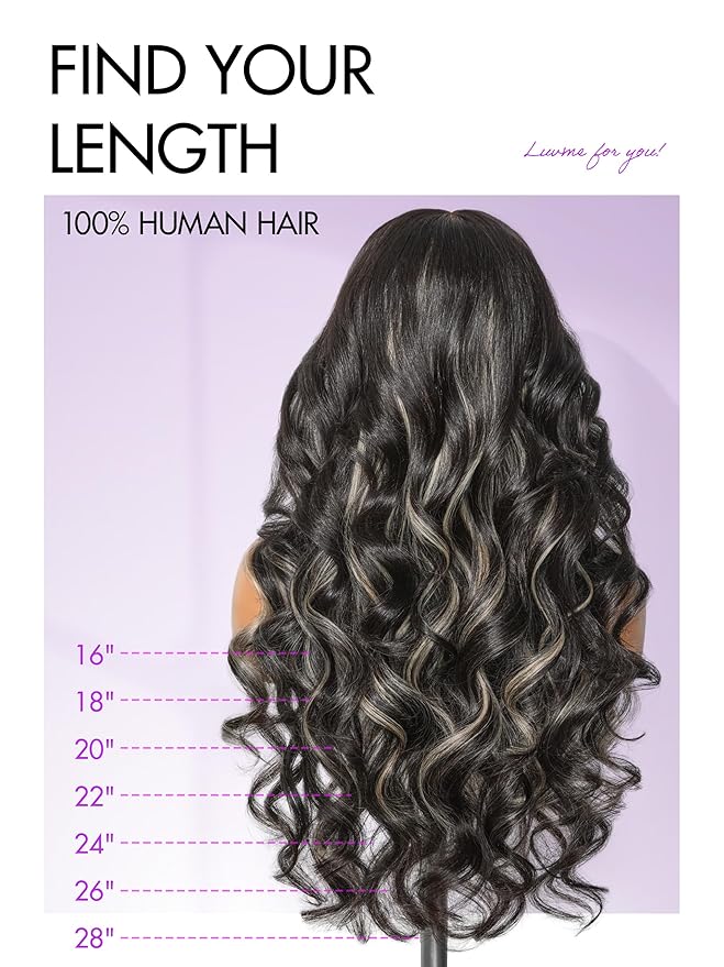 LUVME HAIR 7x6 HD Lace All-Day Comfort Wig 200% Density Hair PartingMax Lace Wigs Mix Blonde Highlight Color Loose Body Wave Lace Front Wigs Human Hair Pre Cut Plucked Lace Frontal Glueless 28 Inches