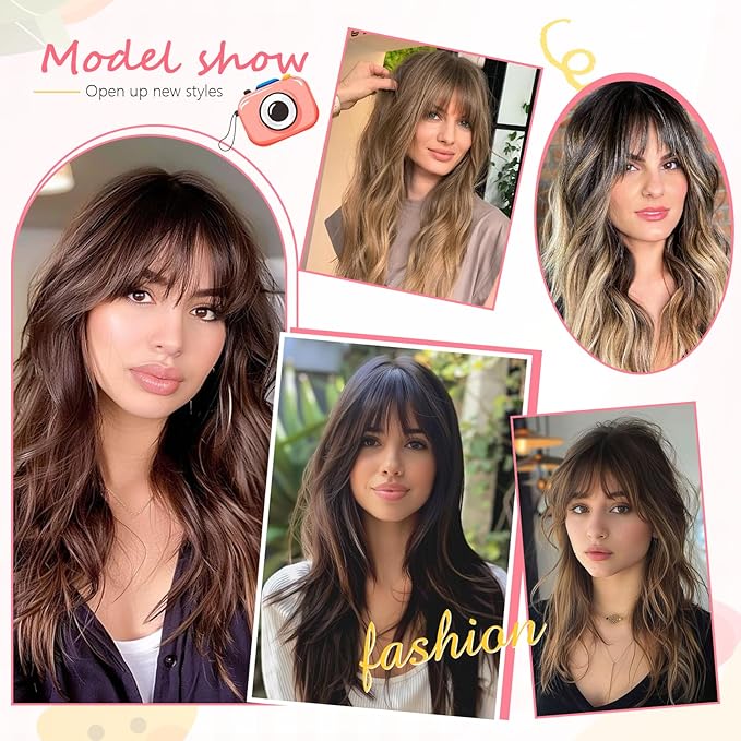 Clip in Bangs 100% Real Human Hair, French Bangs Hair Clip, Fake Bang Fringe with Temples Hairpieces for Women Daily Wear (Blonde, French Bangs)