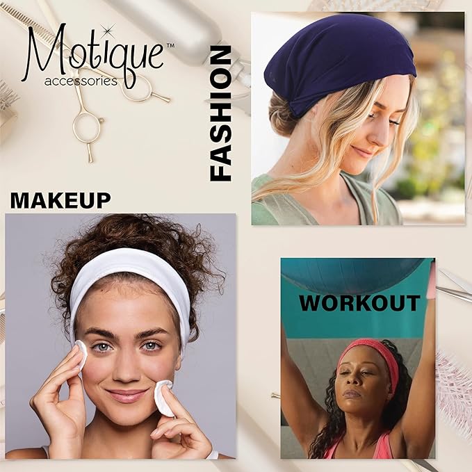 Motique Accessories Yellow Wide Cotton Head Band Solid Boho Yoga Style Soft Hairband for Women