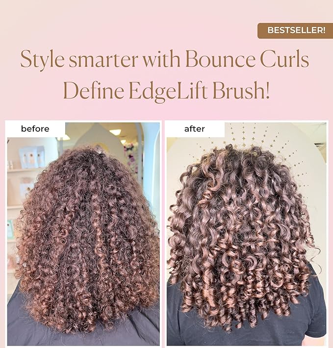 Bounce Curl EdgeLift Brush Duo - Includes Teal Volume & Pink Define EdgeLift Brushes for Volumized and Defined Curls