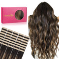 WENNALIFE Tape in Hair Extensions Human Hair, 40pcs 100g 22 inch Balayage Natural Black to Chestnut Brown Hair Extensions Real Human Hair Straight Tape in Extensions Invisible Human Hair Extensions
