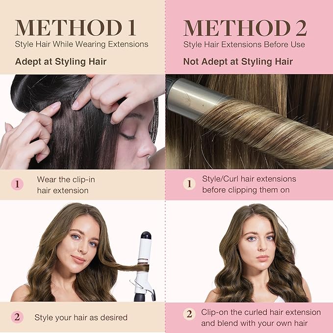 GOO GOO Clip in Hair Extensions Real Human Hair, Remy Human Hair Extensions Clip ins for Women, Natural Human Hair, 24inch 120g 7Pcs, 2C/4E/6C Brown Sugar Swirl Highlights