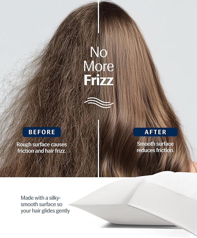 REST® Evercool®+ Cooling Pillowcases Standard - 2 Pillowcases for Sensitive Skin, Silver Infused Fabric for Hygienic Sleep, Silky Smooth for Curly Hair, High Elastic for Snug Fit (19x29 inches)