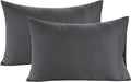 Lane Linen 100% Organic Cotton Pillow Cases Standard Size Set of 2 (20"x26") - Cotton Pillowcases Standard Size - Soft Black Pillow Cases Set of 2 - Standard Pillowcase Pack of 2 - Charcoal