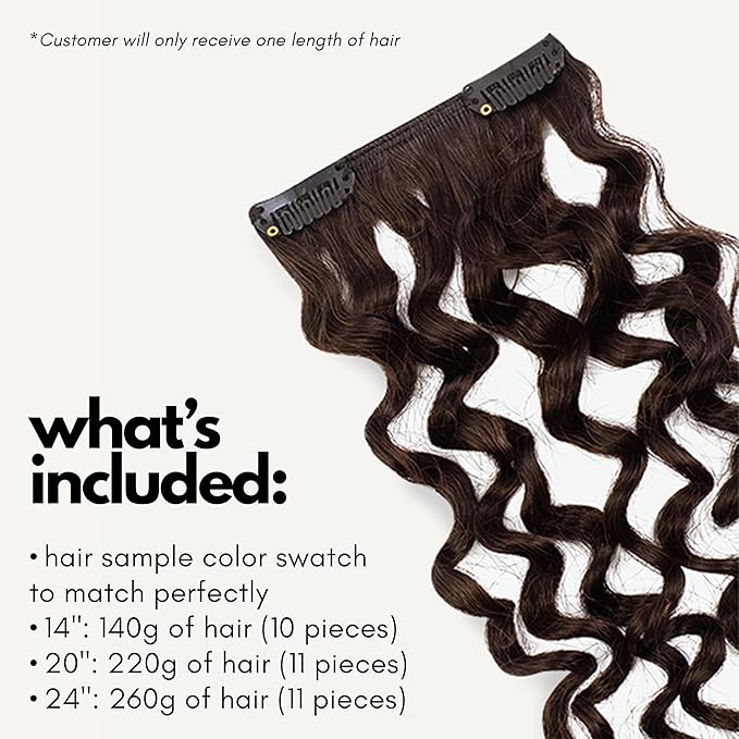 Irresistible Me 3A Curls Real Human Hair Extensions Clip Ins – 100% Human Hair Clip In Extensions for Length & Volume – Invisible Extension – Heat Resistant & Dyeable – Medium Brown, 20 Inches