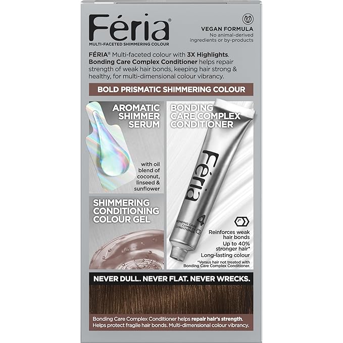 L'Oreal Paris Feria Multi-Faceted Shimmering Permanent Hair Color, 60 Crystal Brown (Light Brown), Pack of 2 Hair Dye Kit