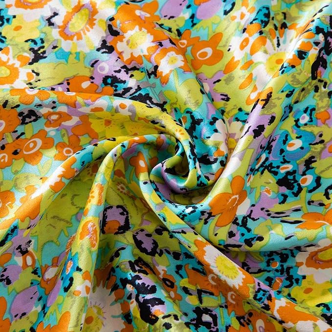 SLPBABY Silk Pillowcase for Hair and Skin with Hidden Zipper Print (Queen, Pattern14)