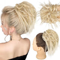 HMD Tousled Updo Messy Bun Hairpiece Hair Extension Ponytail with Elastic Rubber Band Updo Ponytail Hairpiece Synthetic Hair Extensions Scrunchies Ponytail Hairpieces for Women