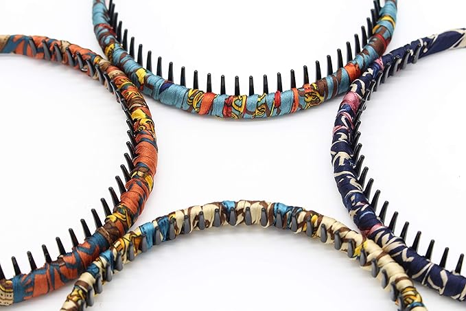 boho bandeau headbands hairband for women Non-slip hair bands Teeth Comb Hair Accessories Resin hair hoop (4 pcs)
