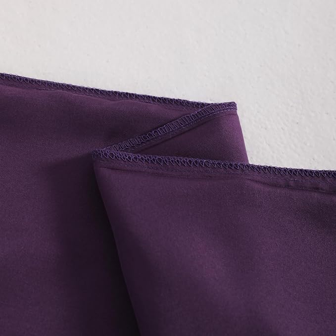 NTBAY 2 Pack Satin Queen Pillowcases for Hair and Skin, Luxurious and Silky Pillow Cases with Envelope Closure, 20x30 Inches, Eggplant Purple
