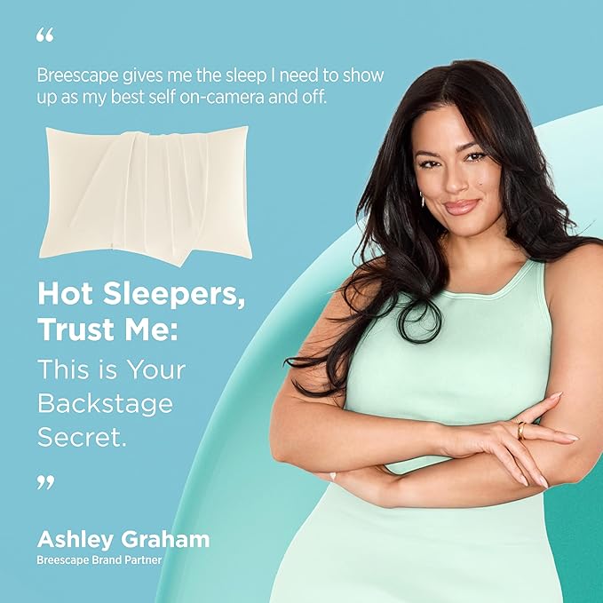 Breescape Cooling Pillow Cases King Size - BlendTek™ Dry & Cool Technology for Hot Sleepers and Night Sweats, 2 Pack Ultra Soft & Smooth Pillowcases for Hair & Skin Care, 20" x 36", Ivory