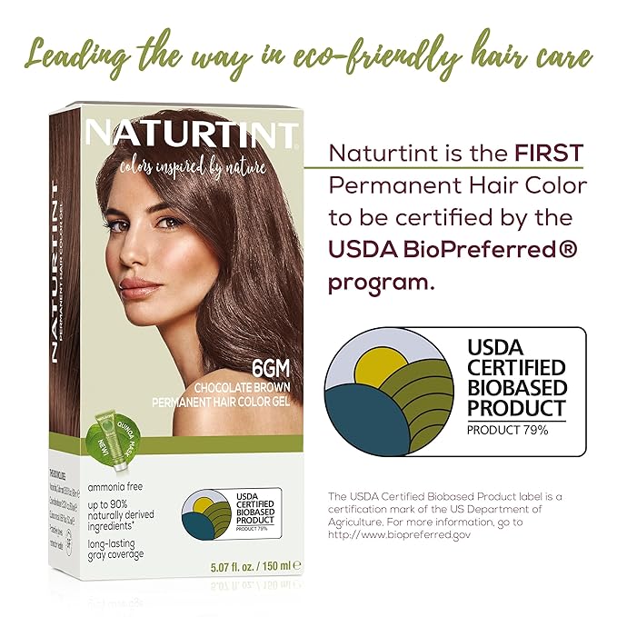 Naturtint 6GM Chocolate Brown Permanent Hair Color (Pack of 1), Ammonia Free, Vegan, Cruelty Free, up to 100% Gray Coverage, Long Lasting Results (Packaging may vary)