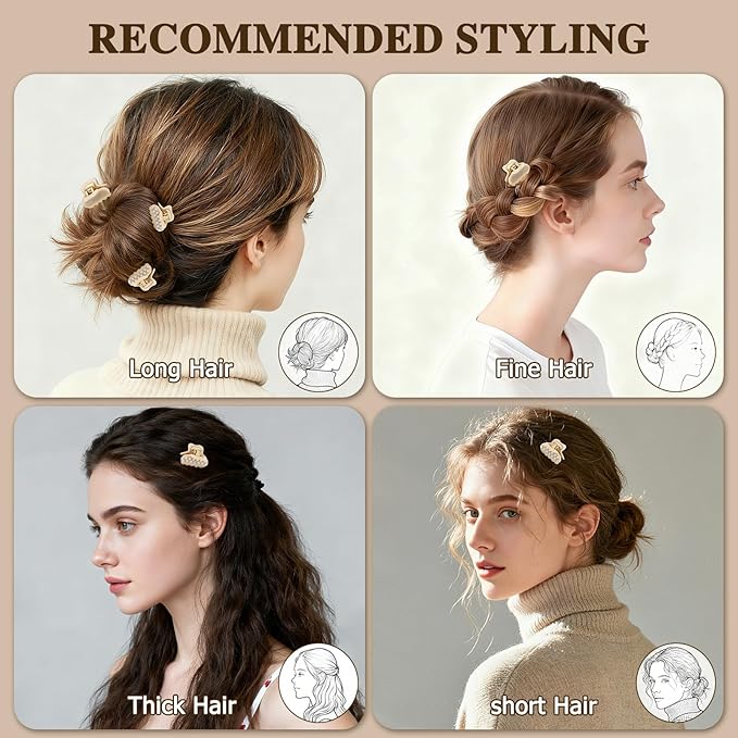 2026 Premium Durable Hair Claw Clip for Women, Original Italian Designed Strong Grip Hair Clips for Normal Fine Thin Hair, No Slip Jaw Clips with Gift Box for Christmas Birthday Girls, 1.2 Inch Beige