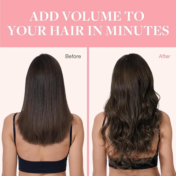 GOO GOO Clip in Hair Extensions Real Human Hair, Remy Human Hair Extensions Clip ins for Women, Natural Human Hair, 26inch 135g 7Pcs, 2A Light Brown