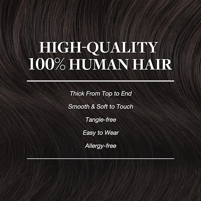 GOO GOO Clip in Hair Extensions Real Human Hair, Remy Human Hair Extensions Clip ins for Women, Natural Human Hair, 26inch 135g 7Pcs, 2A Light Brown