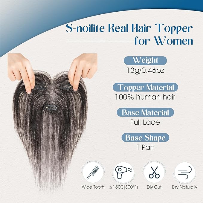Hair Topper Human Hair Curtain Air Bangs Topper for Women,3.54x4.92 T-part Lace Base Real Human Hair Topper Hair Piece for Daily Wear(Air Bangs,Natural Black)