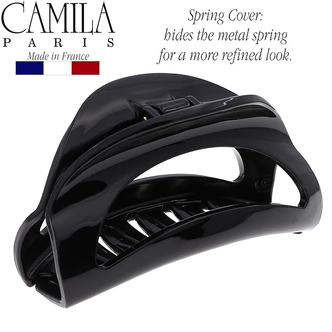Camila Paris CP1563 French Hair Clip for Women Thick Hair for Long Curly Wavy Hair, Girls Hair Claw Clips Jaw, Durable Styling Big Claw Clip for Thick Hair, Strong Hold No Slip Grip, Made in France