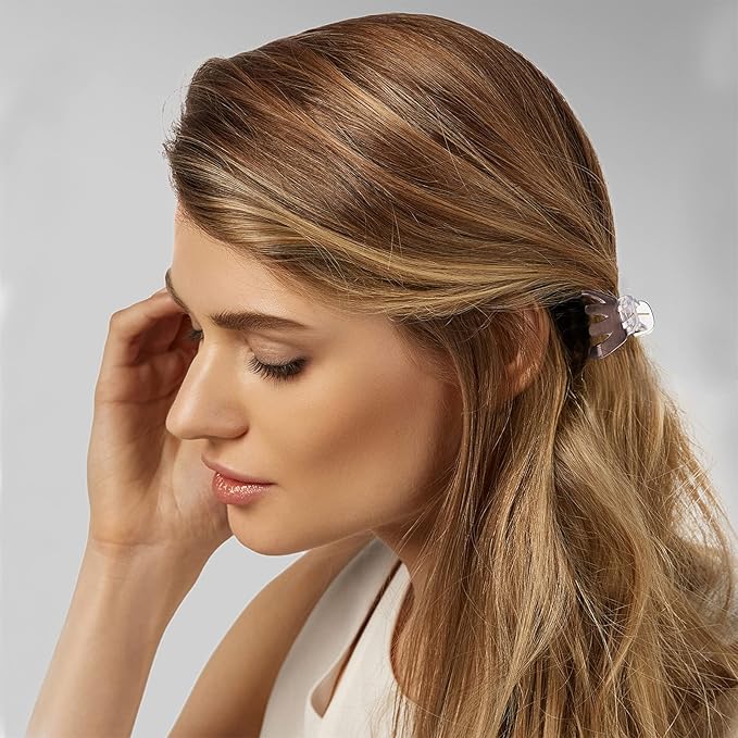 Cobahom 24 Pack Small Hair Claw Clips 1.2 Inch Plastic Hair Clips for Thin Hair No-Slip Mini Hair Clips Hair Styling Accessories for Women and Girls (White)