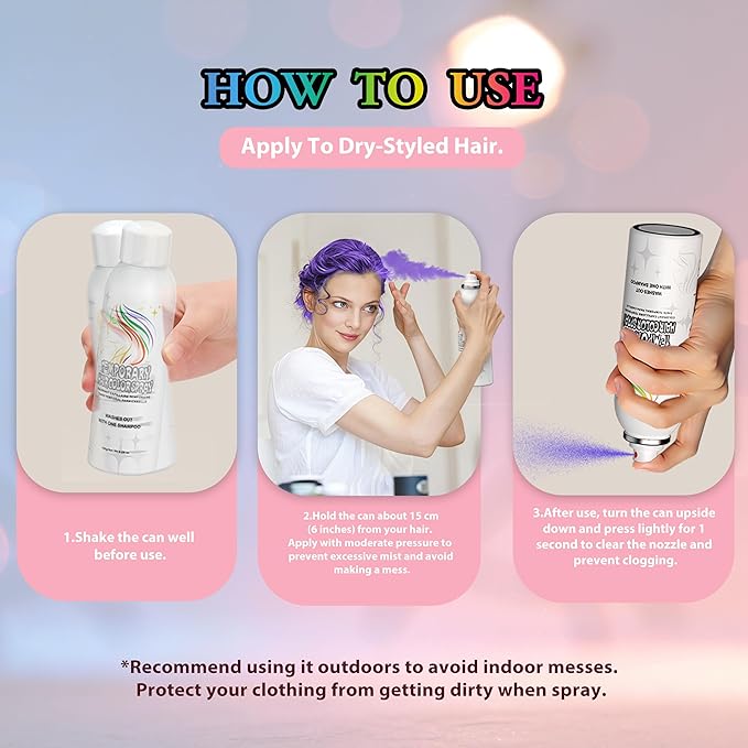 Temporary Hair Color Spray | 150ml Instant Hair Spray for Adults & Kids | Washable & Non-Sticky, Gentle Formula, Purple | Halloween, Cosplay, Costume Party, Festivals