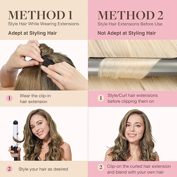 GOO GOO Clip in Hair Extensions Real Human Hair, Remy Human Hair Extensions Clip ins for Women, Natural Human Hair, 22inch 110g 7Pcs, 7 Bronde