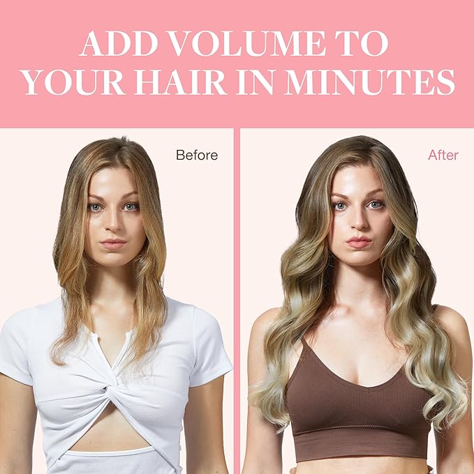 GOO GOO Clip in Hair Extensions Real Human Hair, Remy Human Hair Extensions Clip ins for Women, Natural Human Hair, 22inch 120g 7Pcs, 9/60 Balayage Ash Brown to Platinum Blonde