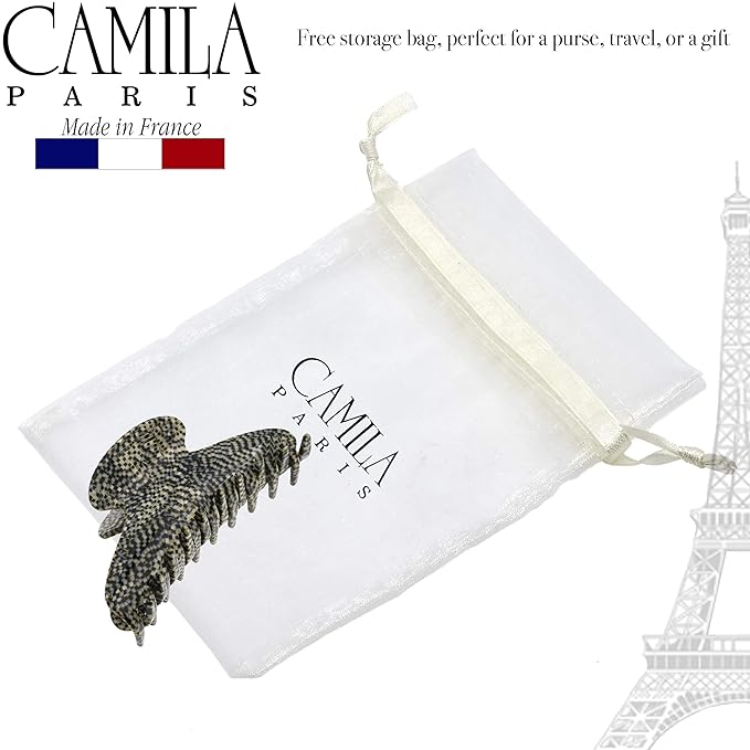 Camila Paris CP3037 French Hair Clip for Women Thick Hair for Long Curly Wavy Hair, Handmade Opera, Girls Hair Claw Clips, Durable Styling Big Claw Clip for Thick Hair, Strong Hold Grip Made in France