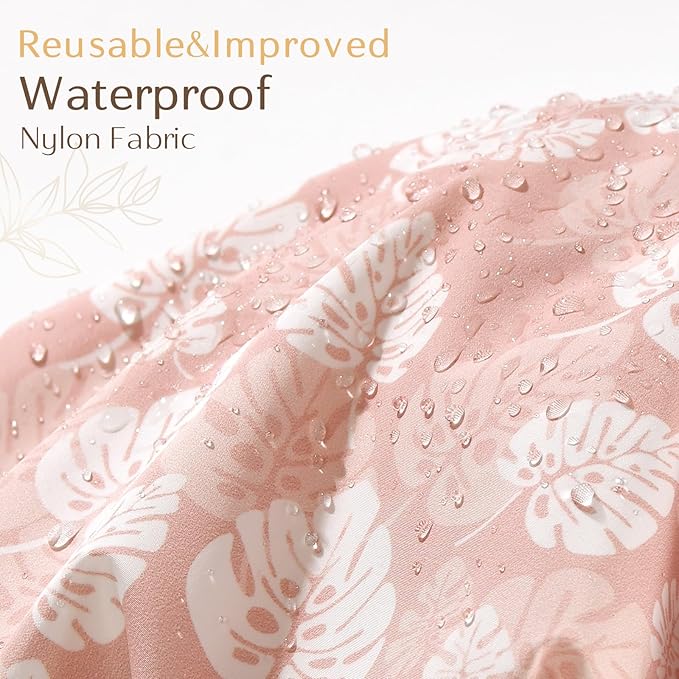 Yanibest Shower Cap Reusable Waterproof - Double Layer Shower Caps for Women, Washable Shower Bonnet with Soft Non-Slip Elastic Band, Bath Hair Hat for Most Hair Types