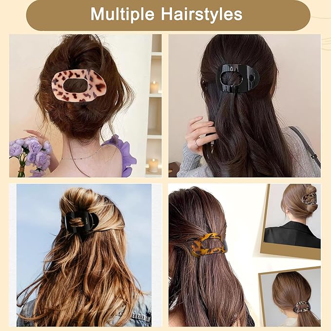 Flat Hair Clips for Women 6Pcs Strong Hold French Claw Clips for Thick or Thin Hair No Slip Grip Hair Claw Clips Hair Accessories for Styling Sectioning & Daily Wear