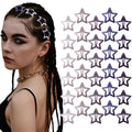 30 Pcs Metal Star Hair Clips 2000s Y2K Snap Barrettes 1.25 In Non Slip Star Hair Accessories for Women,Matte Multiple Purple