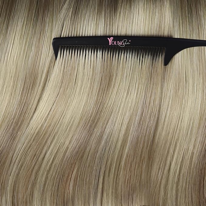 YoungSee Invisible Tape in Hair Extensions Ombre Blonde Tape in Hair Extensions Ash Blonde Ombre Platinum Blonde Tape-in Extension Real Human Hair 12 Inch 30g Balayage Tape-on Hair Extension 20pcs