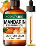 KUKKA Mandarin Essential Oils - 4 Fl Oz - for Hair, Skin, Diffuser, Aromatherapy & DIY Soap Making Scent