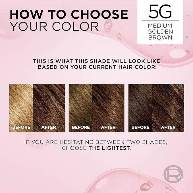 L'Oreal Paris Excellence Crème Permanent Hair Dye, Triple Care Hair Color with Pro-Keratine Complex for 100% Gray Hair Coverage, 5G Medium Golden Brown, 1 Kit