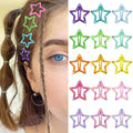 Star Hair Clips Snap Hair Barrettes Non Slip Star Hair Accessories Multiple Colors Metal Hair Clips for Girls Women -15 PCS 1.18"