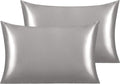 NTBAY 2 Pack Satin Queen Pillowcases for Hair and Skin, Luxurious and Silky Pillow Cases with Envelope Closure, 20x30 Inches, Grey