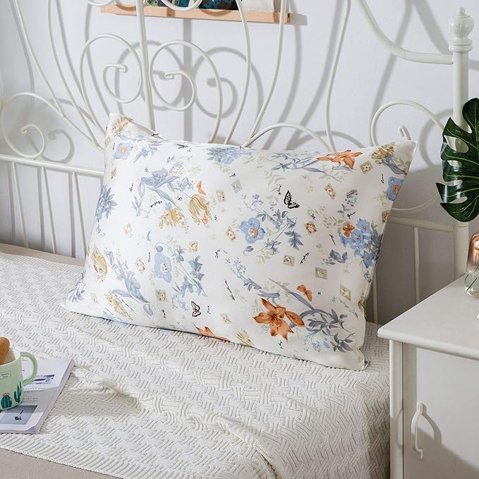 SLPBABY Silk Pillowcase for Hair and Skin with Hidden Zipper Print (Queen, Pattern 23)