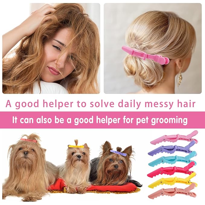 50Pcs Alligator Hair Clips,Professional Hair Styling Clips for Styling Sectioning,Plastic Non Slip Hair Clips for Women with Wide Teeth & Double-Hinged Design(Multicolor)
