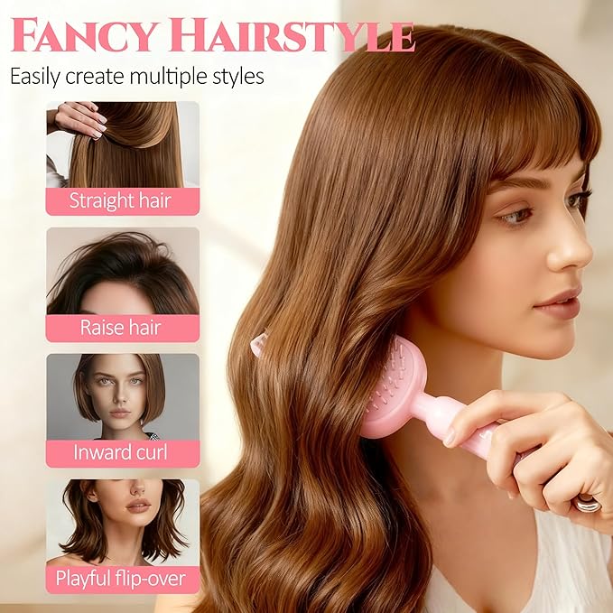 Self Cleaning Hair Brush, Retractable Hair Brush, Massage Comb With Retractable Bristles,Ergonomic Handle Hair Comb,One-pull Clean Anti Static Brushs, Hairs Styling Tools for All Hairs Types (Pink)
