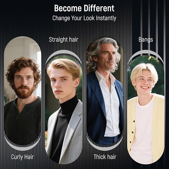 SalonSilk Hair Brush for Men, 5PCS Men Hair Brush & Styling Comb Set - Professional Barber Tools for All Hair Types, Perfect for Styling, Grooming, and Detangling