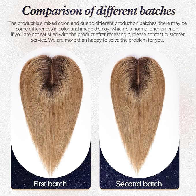 starluck Hair Toppers for Women with Bangs, 5"*5.5"Large Coverage Ombre Ash Blonde 100% Real Human Hair Toppers for Women with ThinningHair,Cover Gray HairRoots